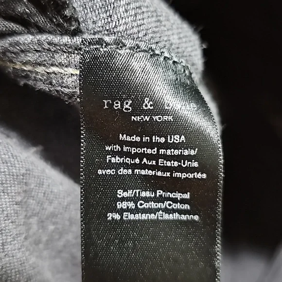 Rag & Bone Skinny High Waist Black Jeans Size 28 - Picture 5 of 6